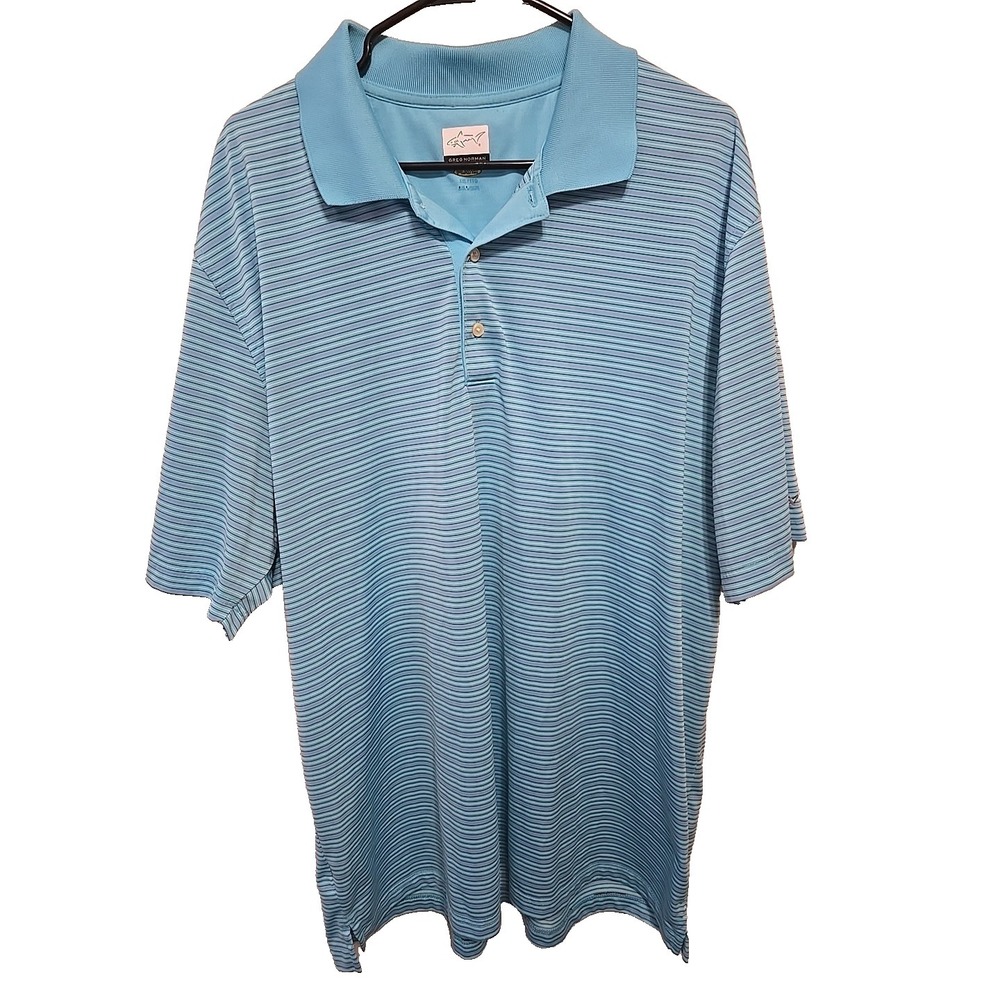 Greg Norman PlayDry XXL Big & Tall Blue Polo Mens Performance Stretch Golf Shirt